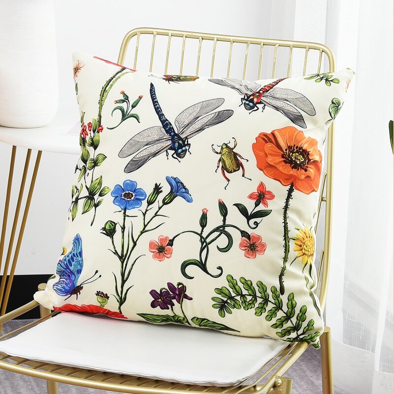 

Flower & Animal Print Cushion Cover, Multicolor