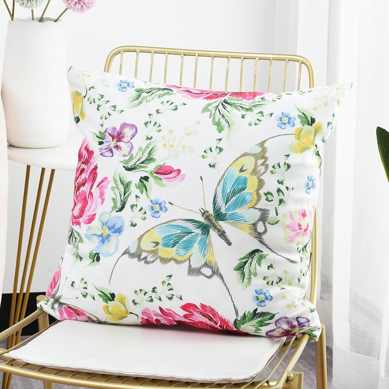 

Floral Print Cushion Cover, Multicolor