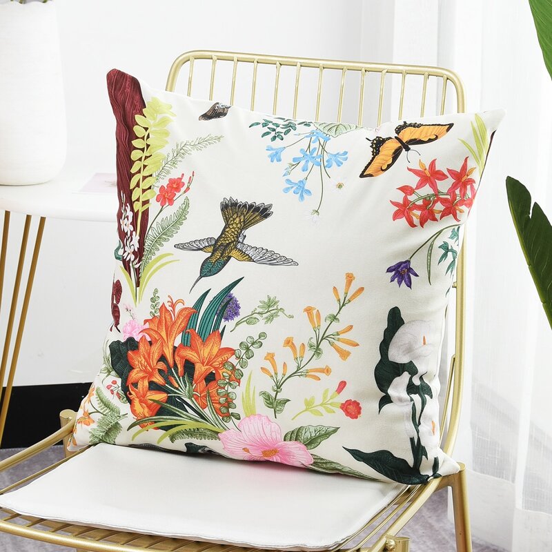 

Flower & Animal Print Cushion Cover, Multicolor