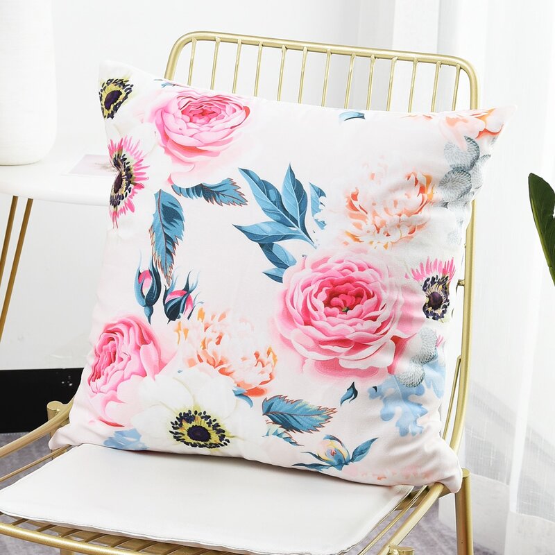 

Flower Print Cushion Cover, Multicolor