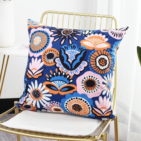 

Чехол подушки с принтом цветка, Многоцветный