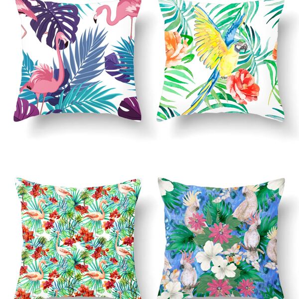 

1pc Floral Print Cushion Cover Without Filler