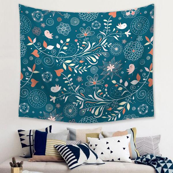 

Floral Print Tapestry, Green