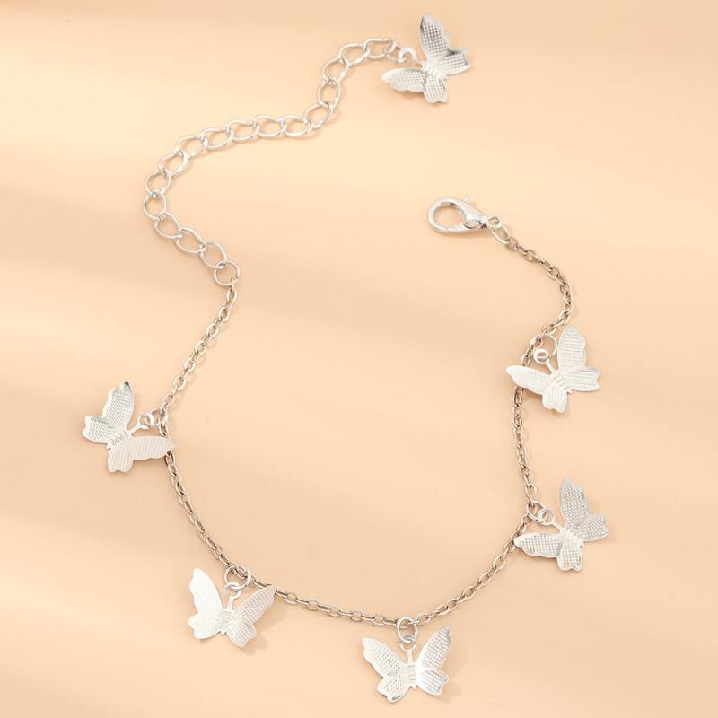 

Butterfly Charm Bracelet, Silver