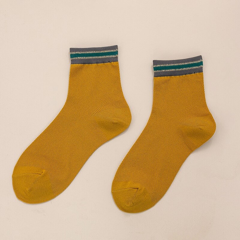 

Striped Pattern Socks, Yellow