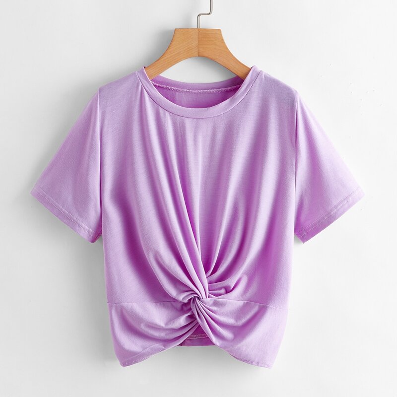 

Twist Front Tee, Purple