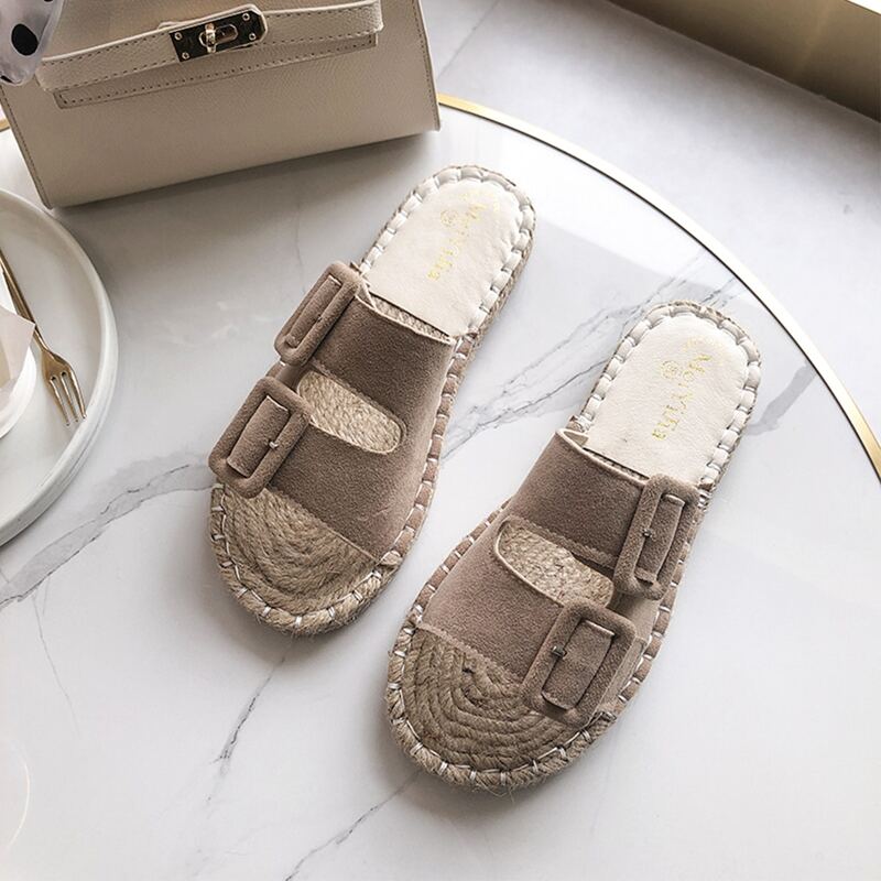 

Double Buckle Band Sliders, Khaki