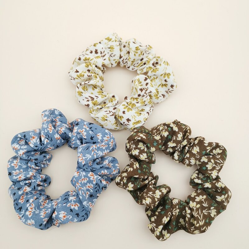 

3pcs Plant Pattern Scrunchie, Multicolor