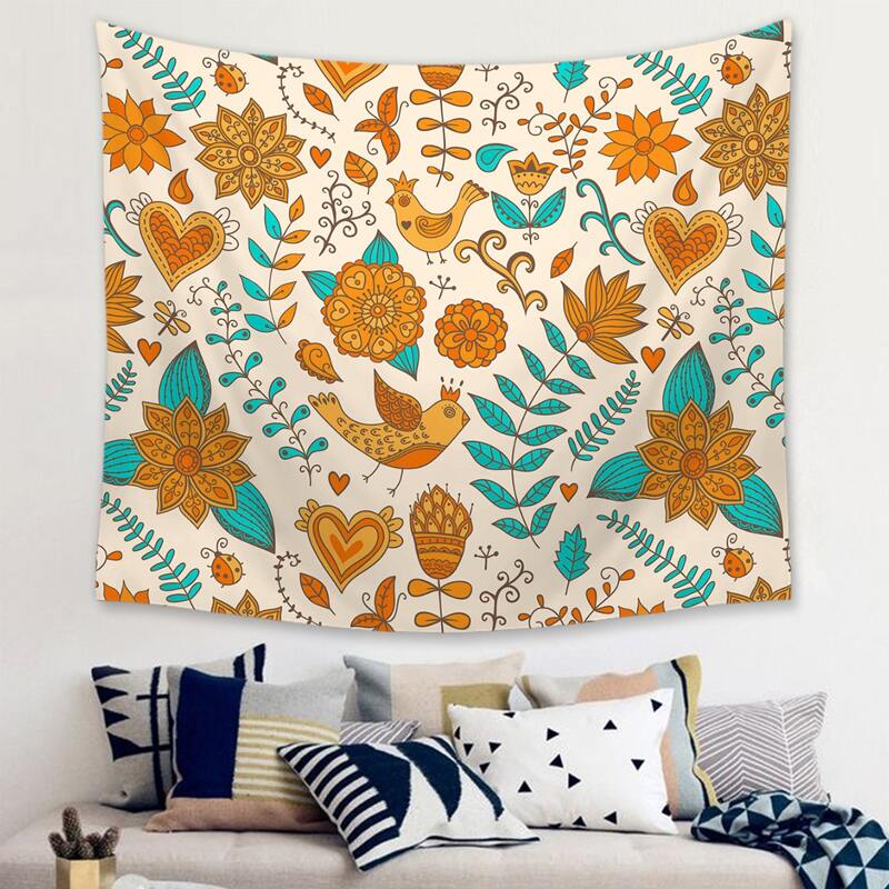 

Vintage Floral Print Tapestry, Multicolor