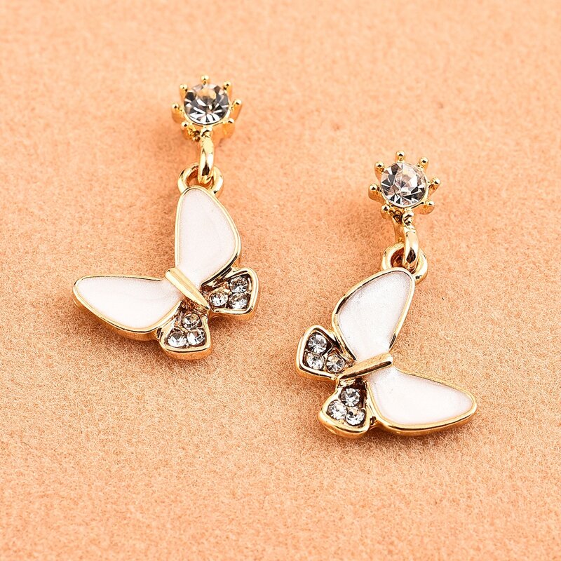 

Butterfly Shaped Drop Earrings, Multicolor