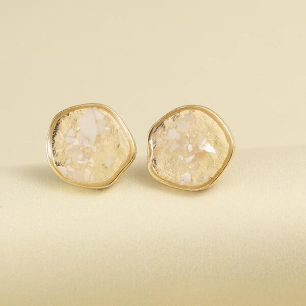 

2pairs Geometric Stud Earrings, Multicolor