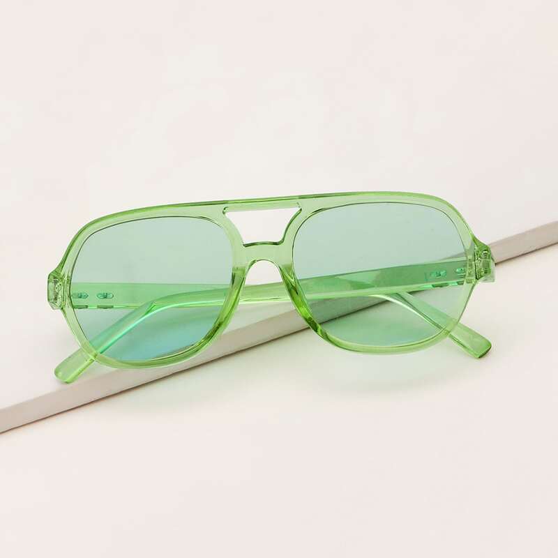 

Top Bar Acrylic Frame Sunglasses, Green