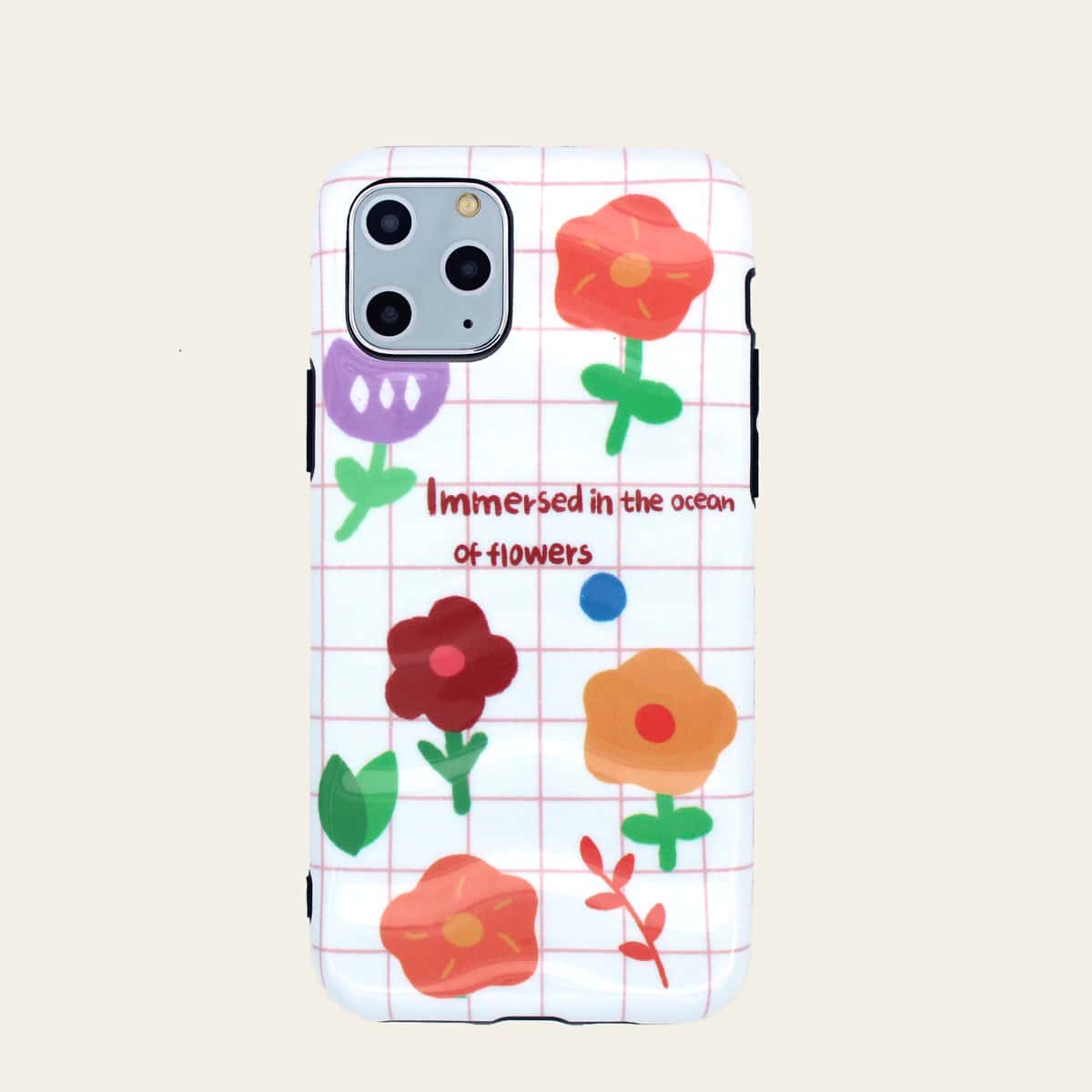 

Flower Print iPhone Case, White