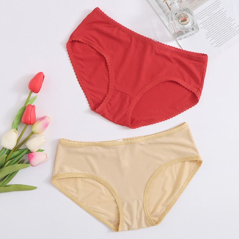 

2pack Lace Trim Panty Set, Multicolor