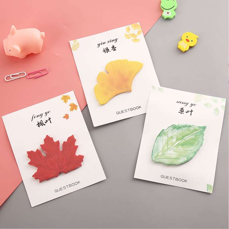 

1pack Leaf Shaped Sticky Note, Multicolor