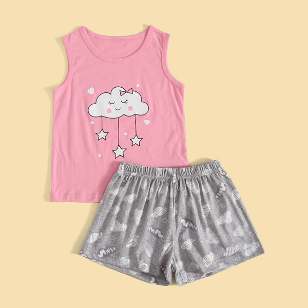 

Toddler Girls Cartoon Graphic PJ Set, Multicolor