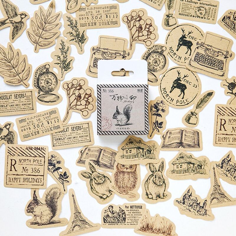 

46pcs Animal & Forest Pattern Sticker, Multicolor