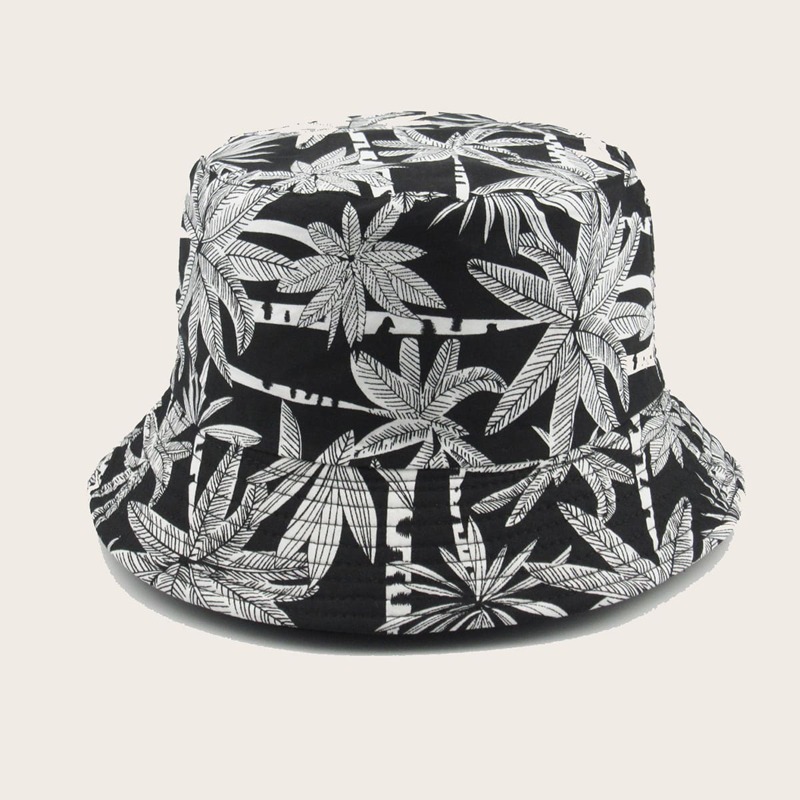 

Guys Tree Pattern Bucket Hat, Black and white