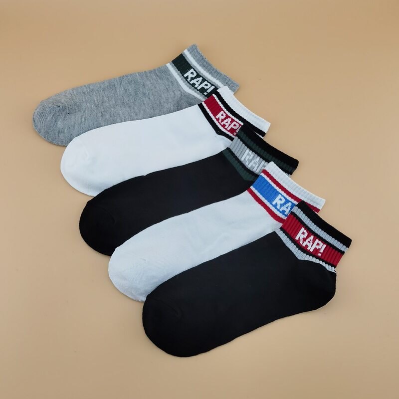 

5pairs Guys Letter Graphic Socks, Multicolor
