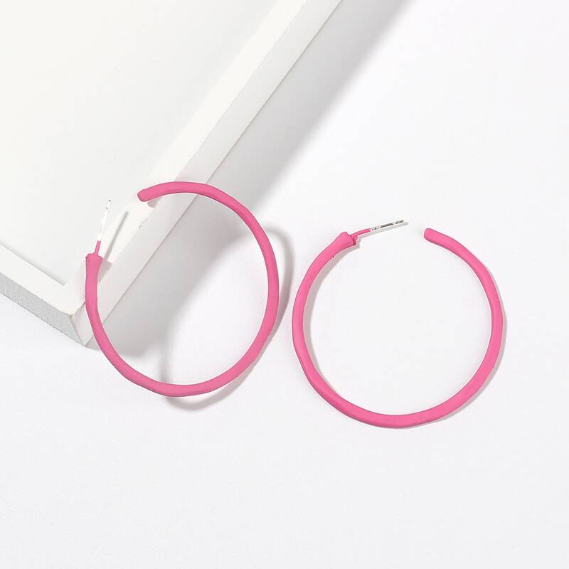 

Simple Hoop Earrings, Pink