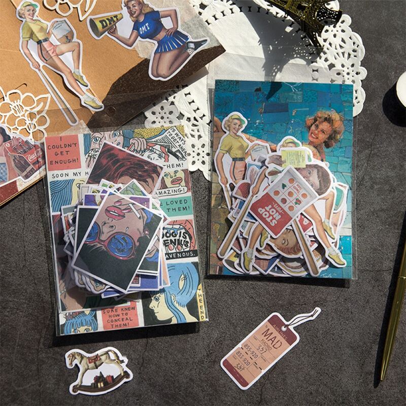 

1pack Figure Print Random Sticker, Multicolor