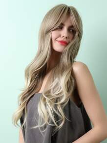 Long Curly Hair Wig - Brown - View 1