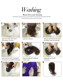 Long Curly Hair Wig - Brown - View 6