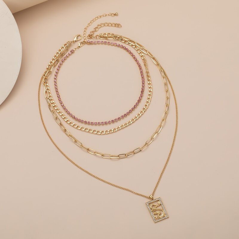 

2pcs Dragon Charm Necklace, Gold