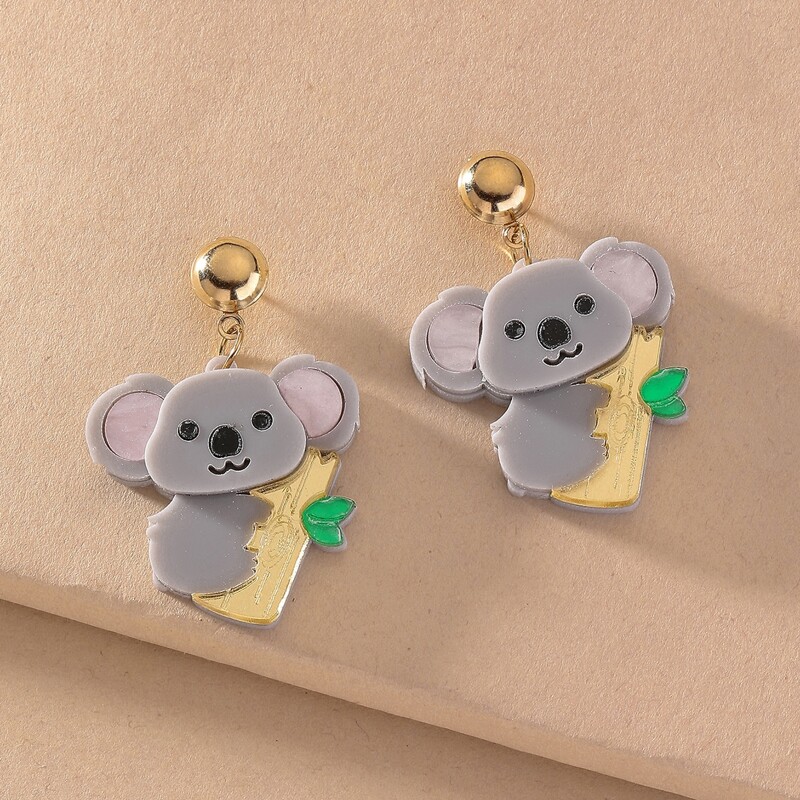

Koala Charm Drop Earrings, Multicolor
