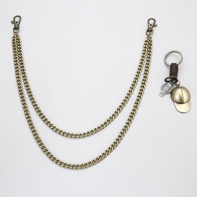 

Guys Layered Pant Chain With Keychain, Gold