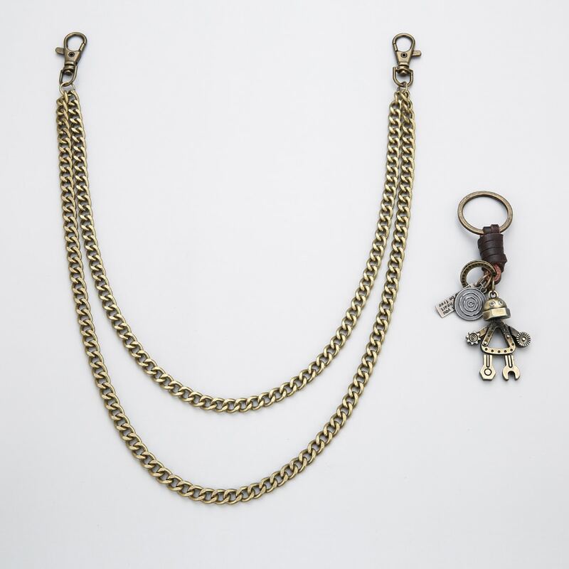 

Guys Layered Pant Chain With Keychain, Gold