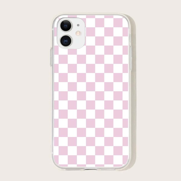 

Gingham Pattern iPhone Case, Pink