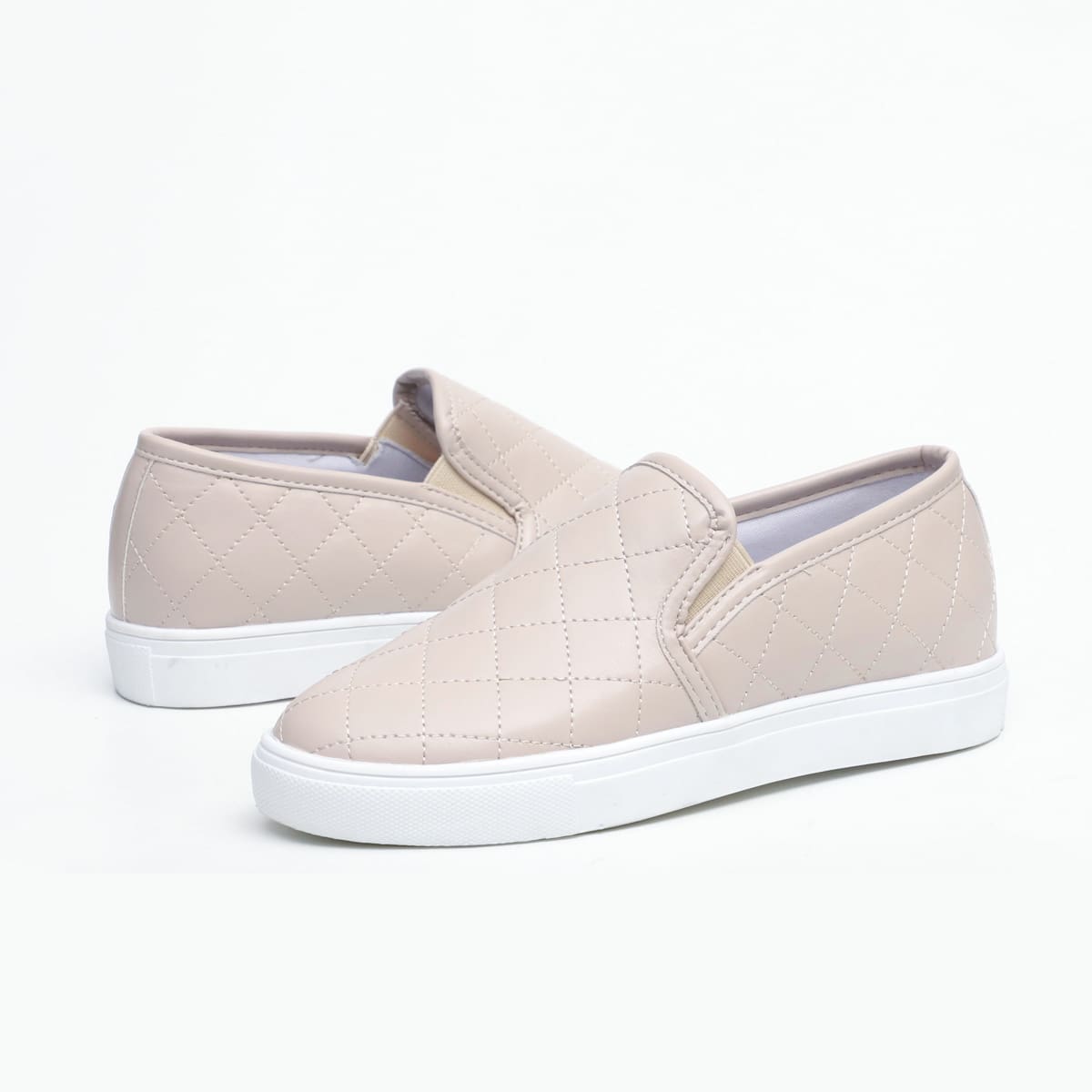 

Quilted Slip On Sneakers, Beige