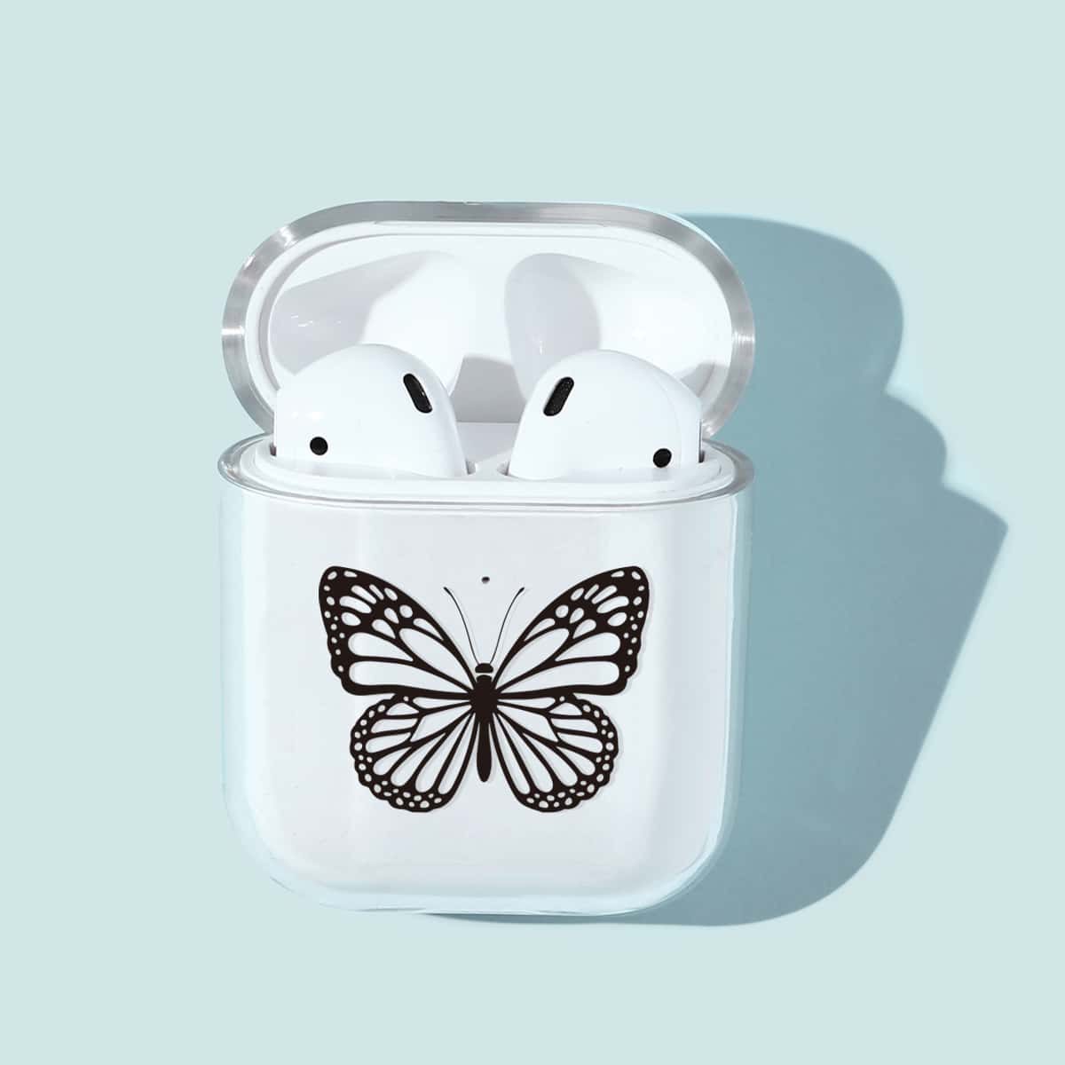 

Butterfly Pattern AirPods Case, Clear