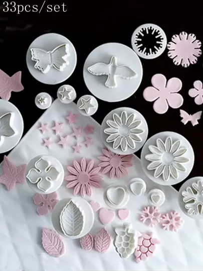 33入組/套翻糖模具蛋糕餅乾餅乾模具DIY3D裝飾工具烘烤用品餅乾模具