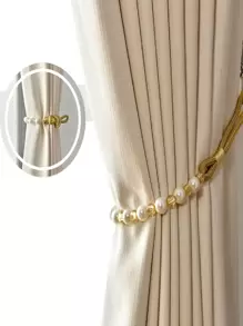 1pc Beaded Curtain Tie Back, Faux Pearl Decor Curtain Holdback For Home Decor - Multicolor - View 1