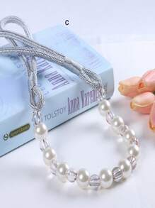 1pc Beaded Curtain Tie Back, Faux Pearl Decor Curtain Holdback For Home Decor - Multicolor - View 5