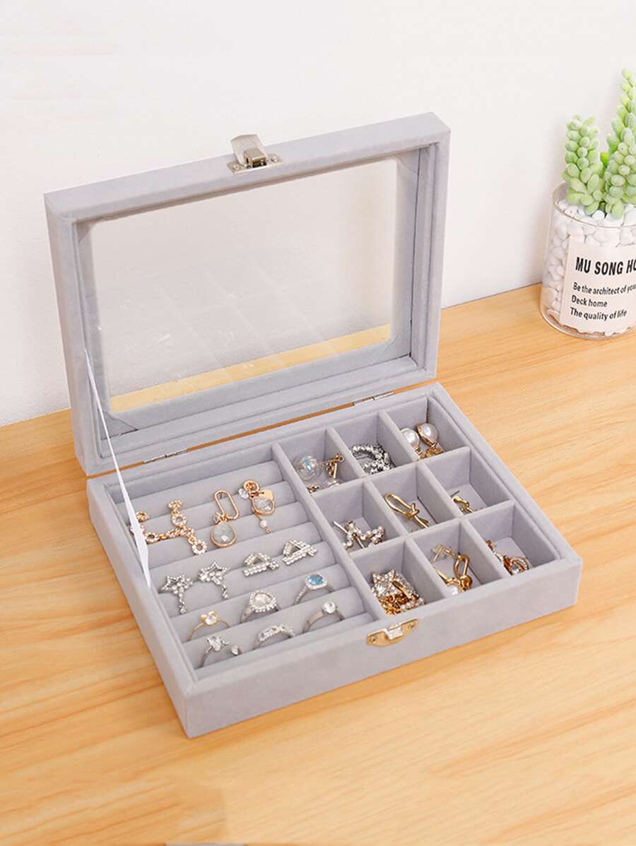 素色首飾收納盒 - 灰色 - 查看 1