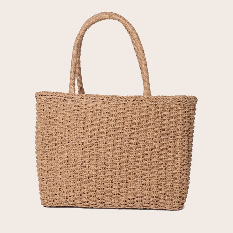 

Minimalist Braided Tote Bag, Brown