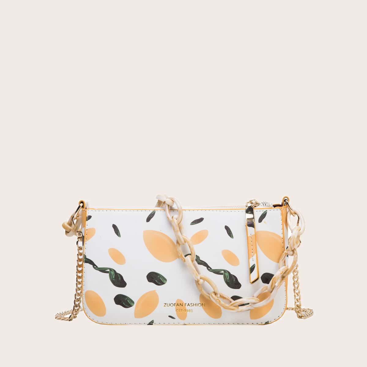 

Cartoon Graphic Tote Bag, White