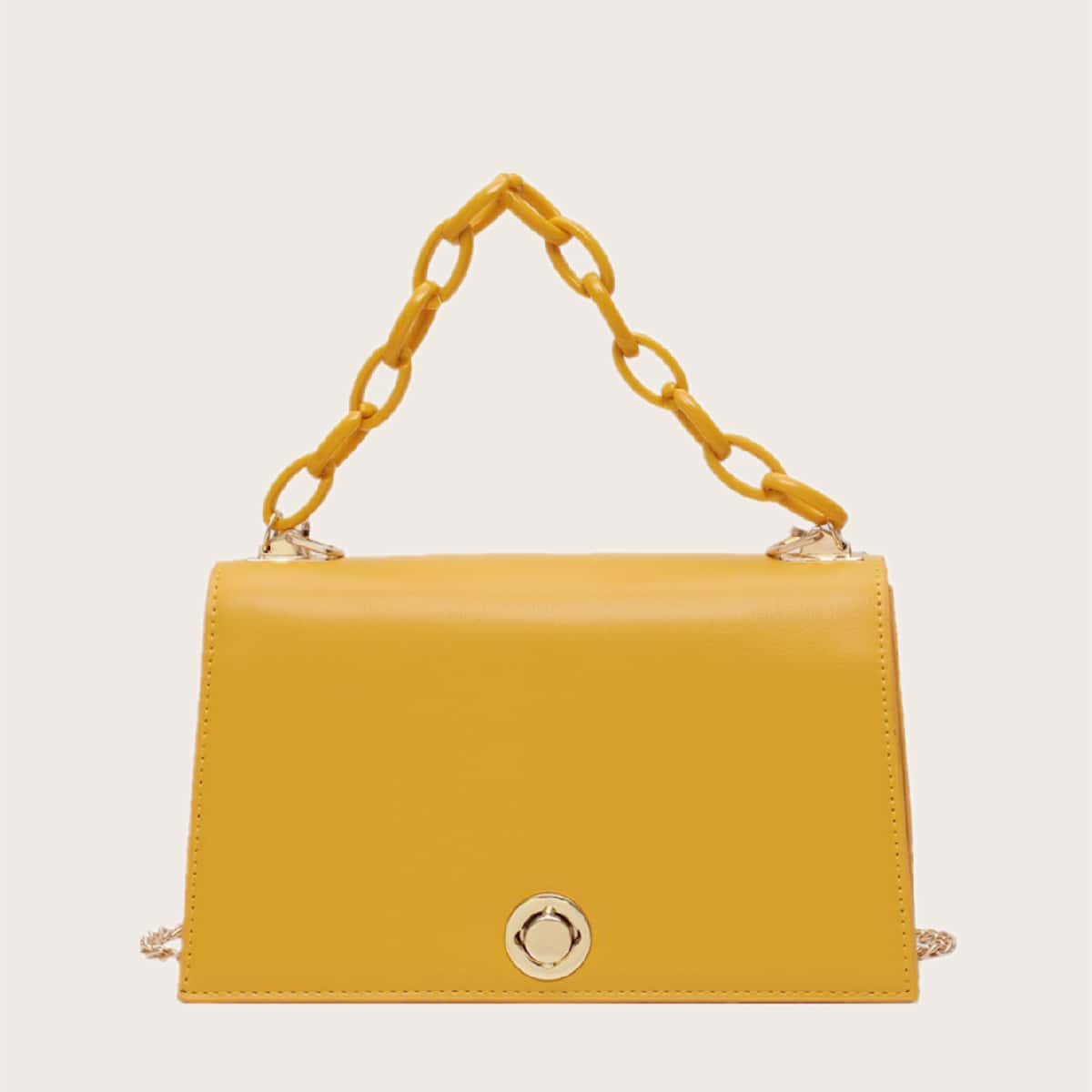 

Minimalist Flap Satchel Bag, Yellow
