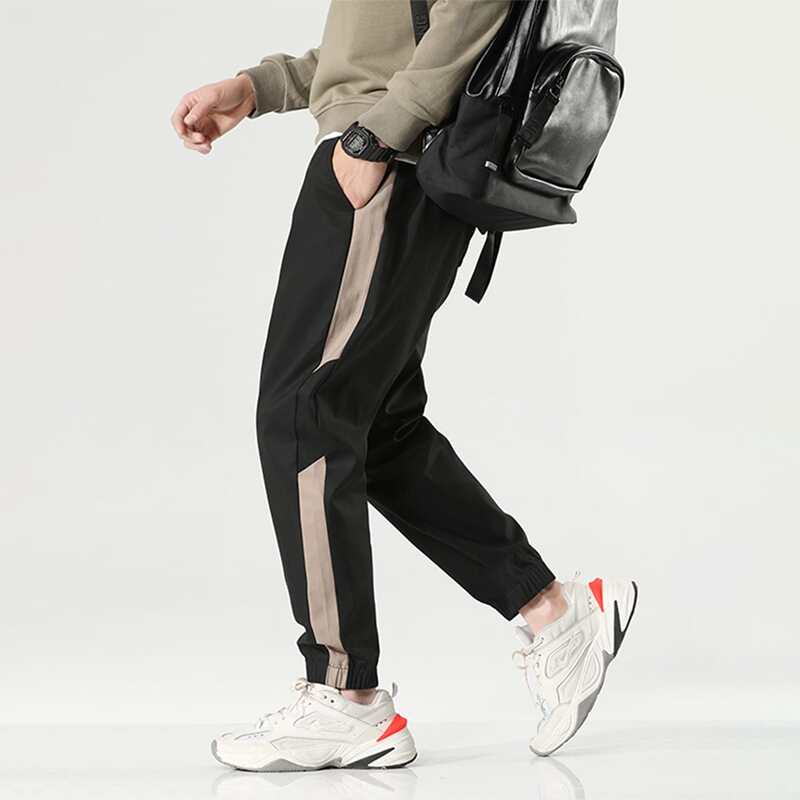 

Guys Contrast Panel Slant Pocket Sweatpants, Black