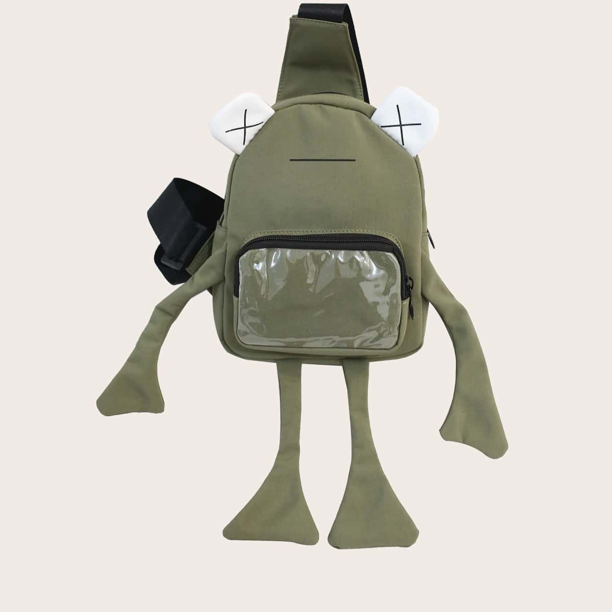 Guys Frog Shaped Sling Bag, Green