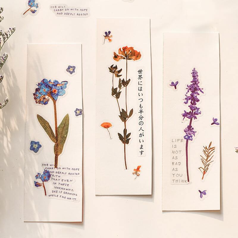 

1pack Flower Print Sticker, Multicolor