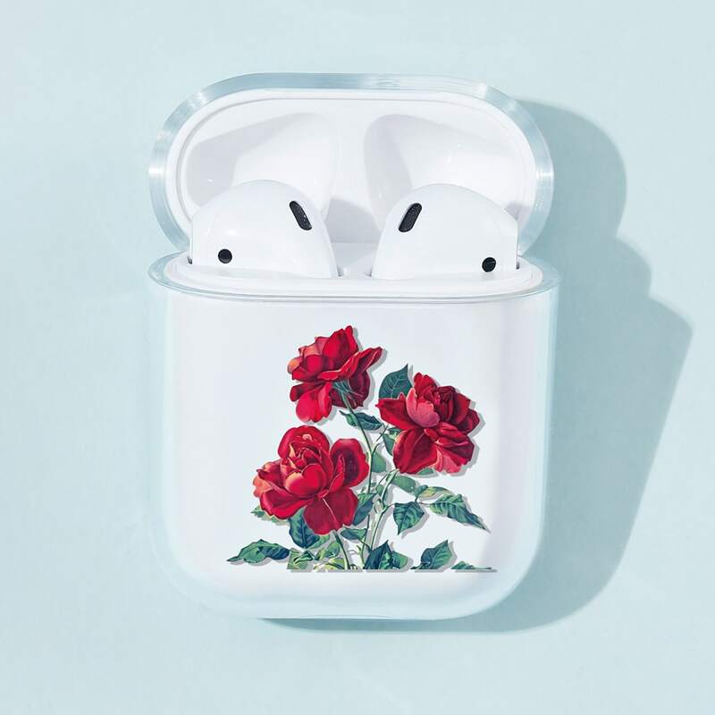 

Rose Pattern AirPods Case, Clear