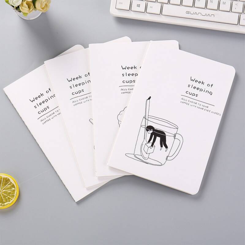 

1pc Slogan Graphic Notebook, White