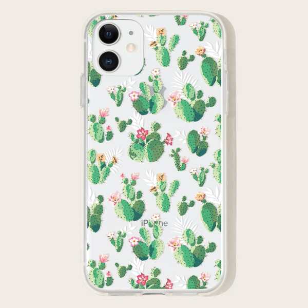 

Чехол для iPhone с принтом лотоса, Прозрачный