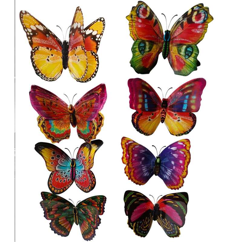 

8pcs Hollow Butterfly Wall Decor, Multicolor