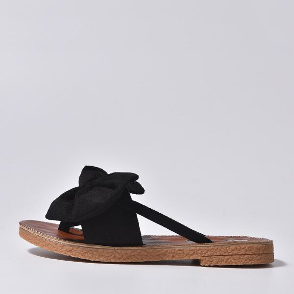 

Bow Decor Flip Flops, Black