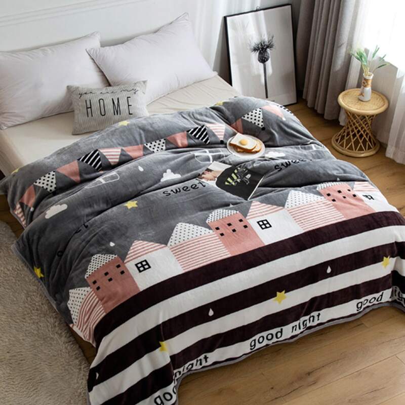 

Cartoon Graphic Blanket, Grey